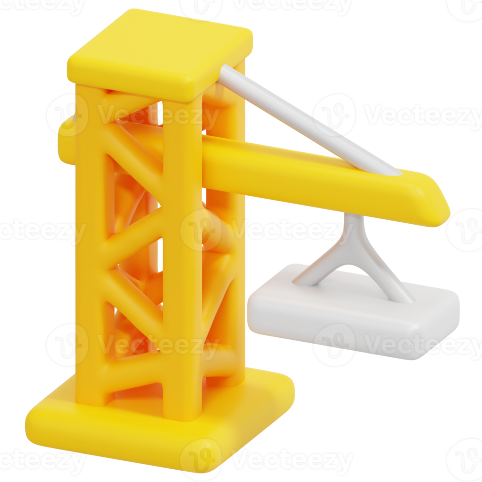 crane 3d render icon illustration png