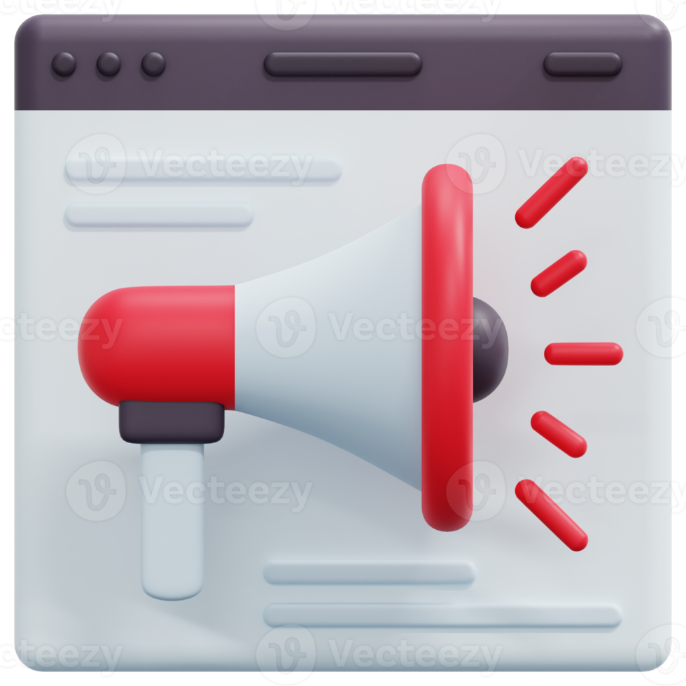 digital marketing 3d render icon illustration png