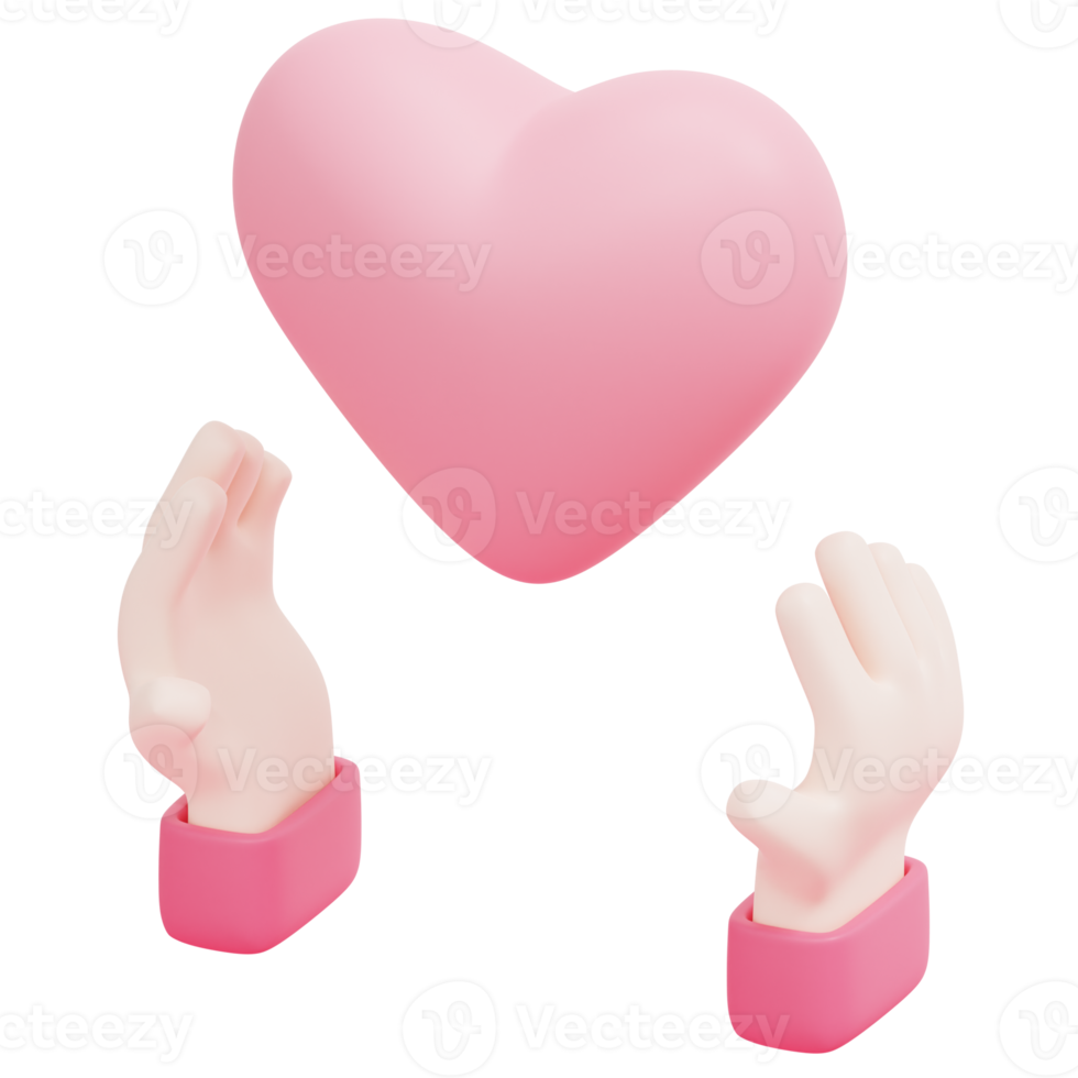 illustration d'icône de rendu 3d amour png