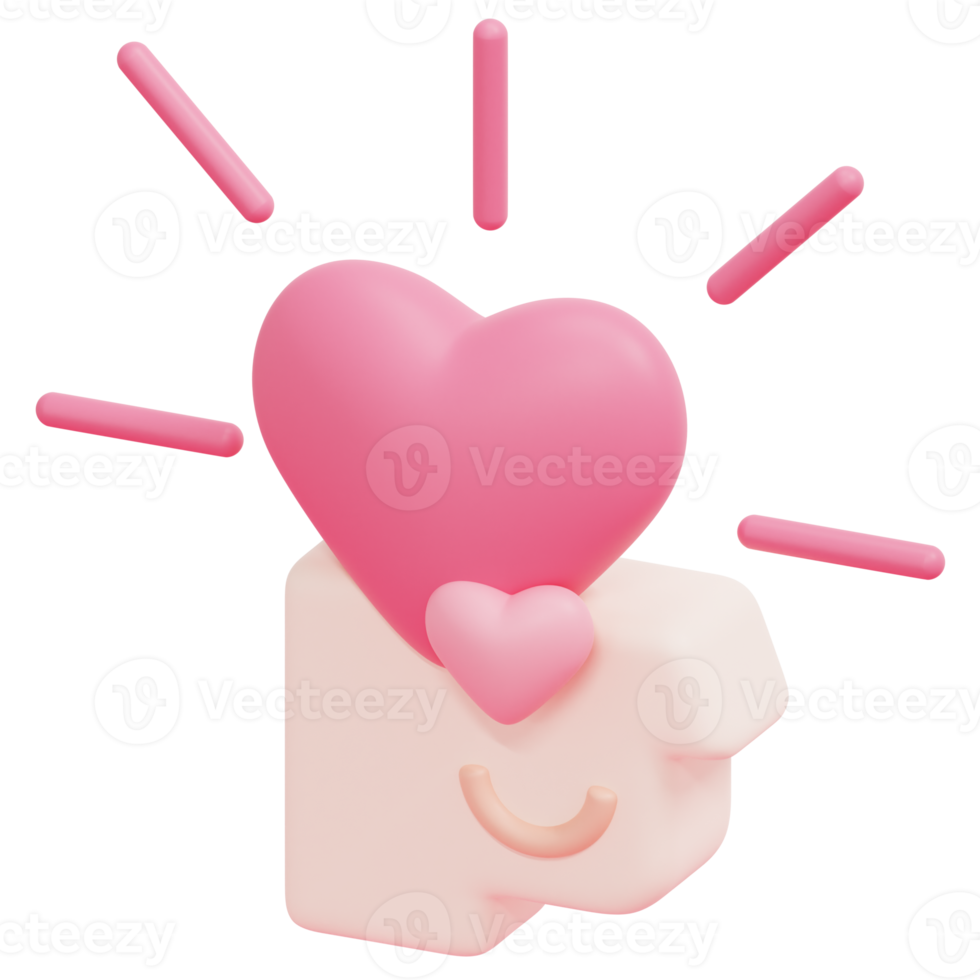 in love 3d render icon illustration png