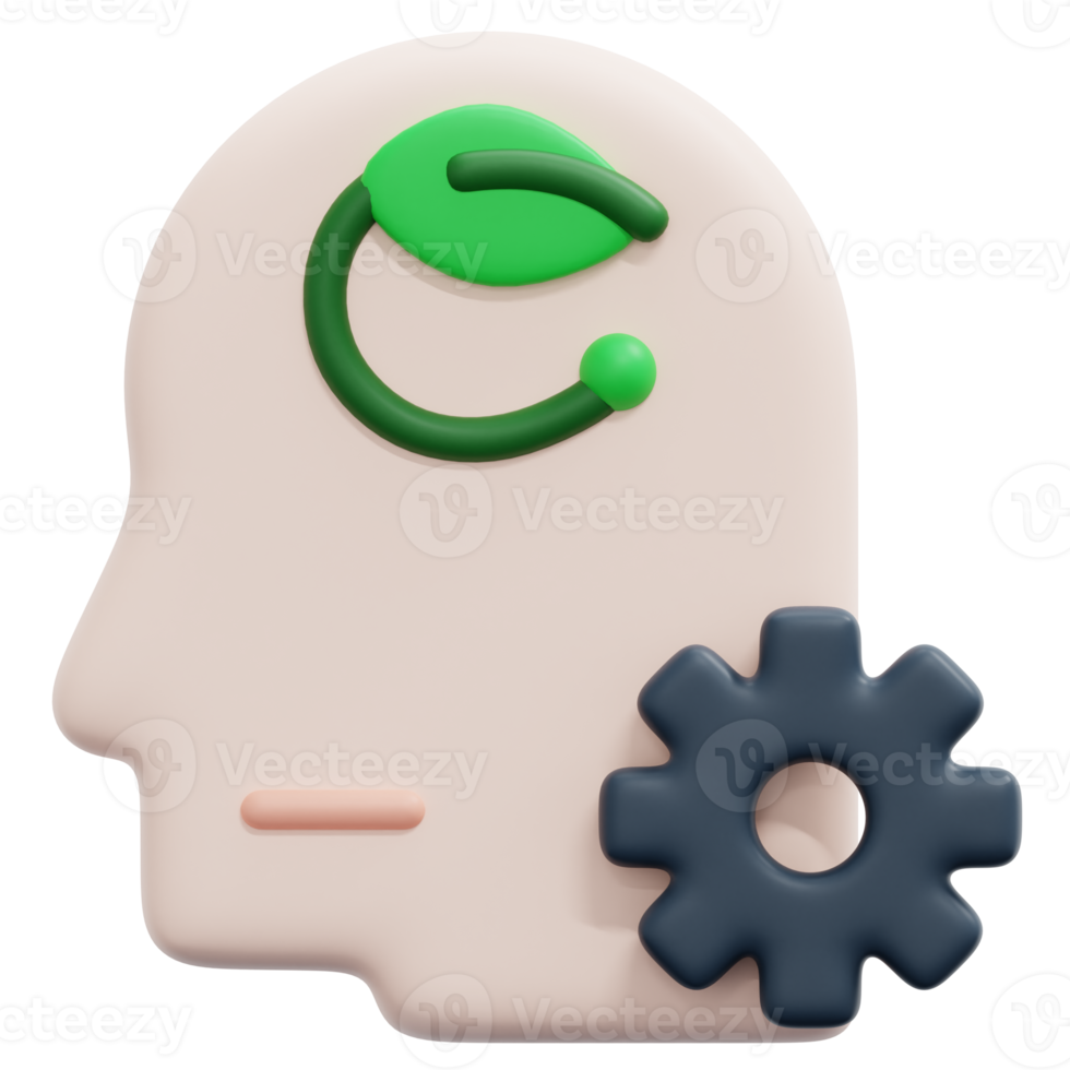 mind 3d render icon illustration png