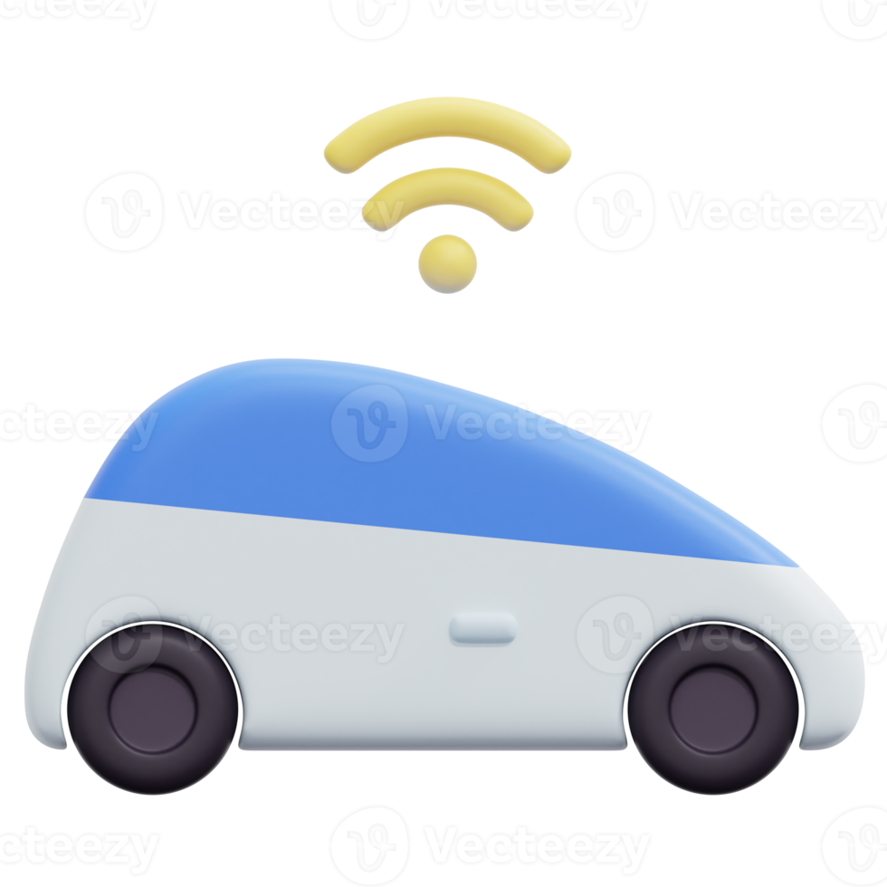 ilustração de ícone de renderização 3d de carro inteligente png