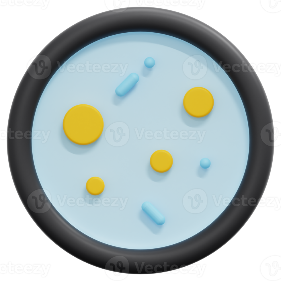 petri dish 3d render icon illustration png