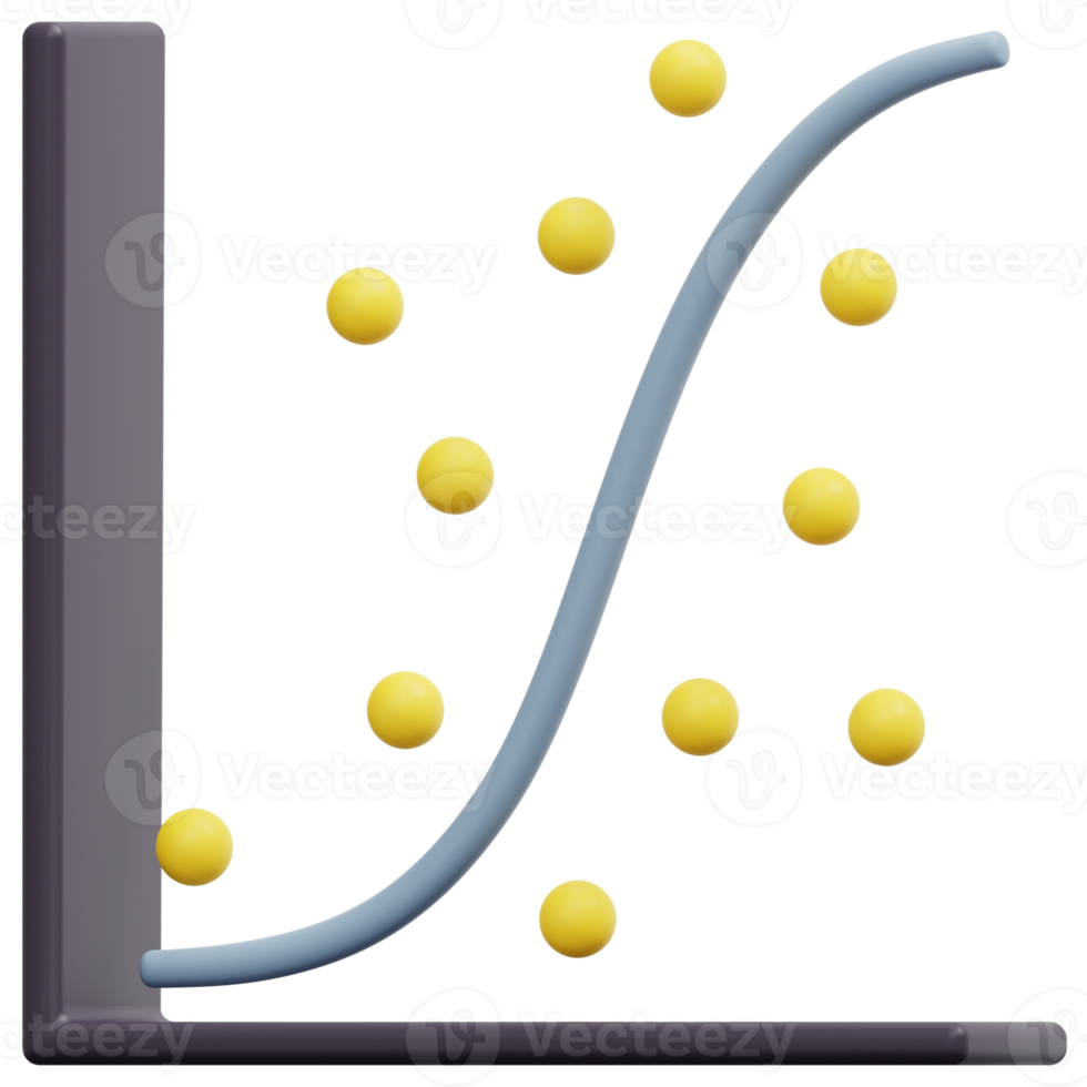 scatter plot 3d render icon illustration png