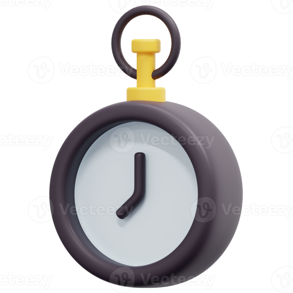 pocket watch 3d render icon illustration png