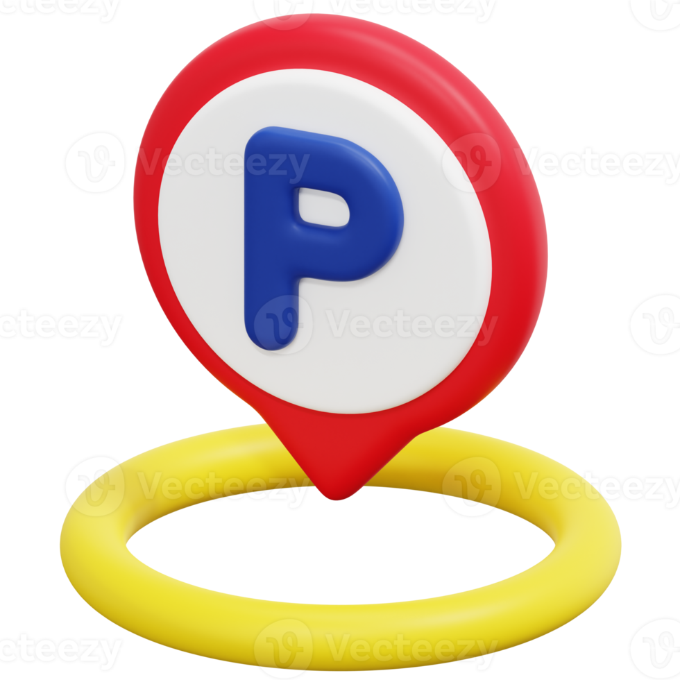 parking 3d render icon illustration png