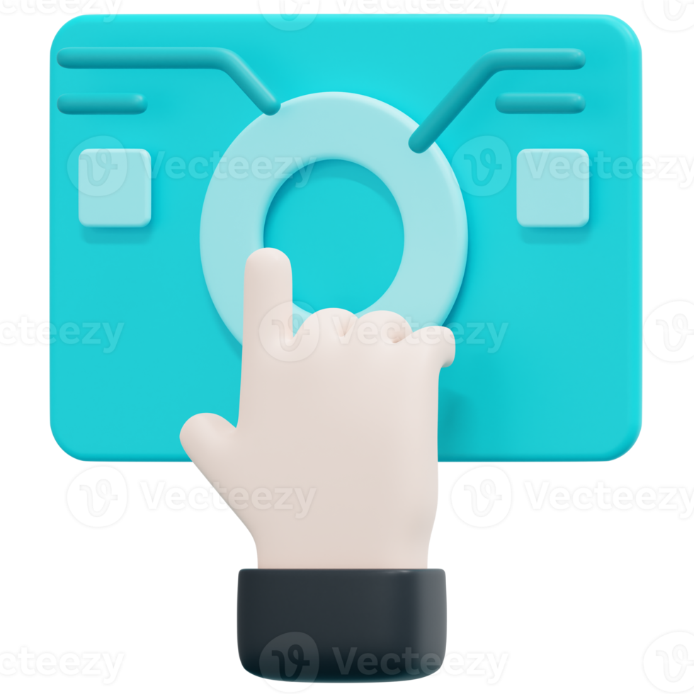 interactive 3d render icon illustration png