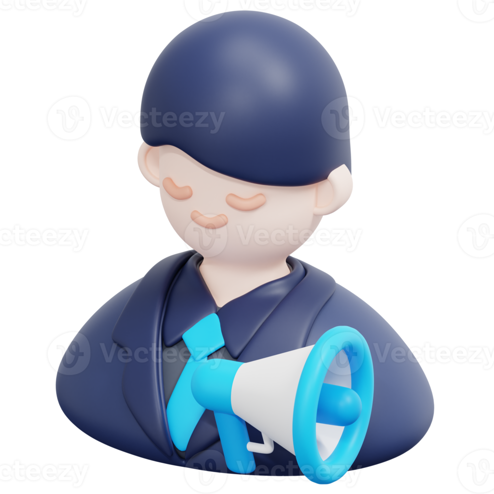 marketing director 3d render icon illustration png