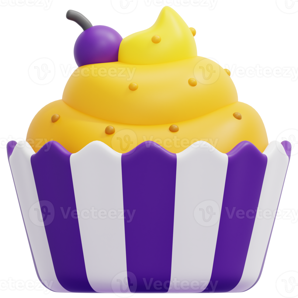 cupcake 3d render icon illustration png