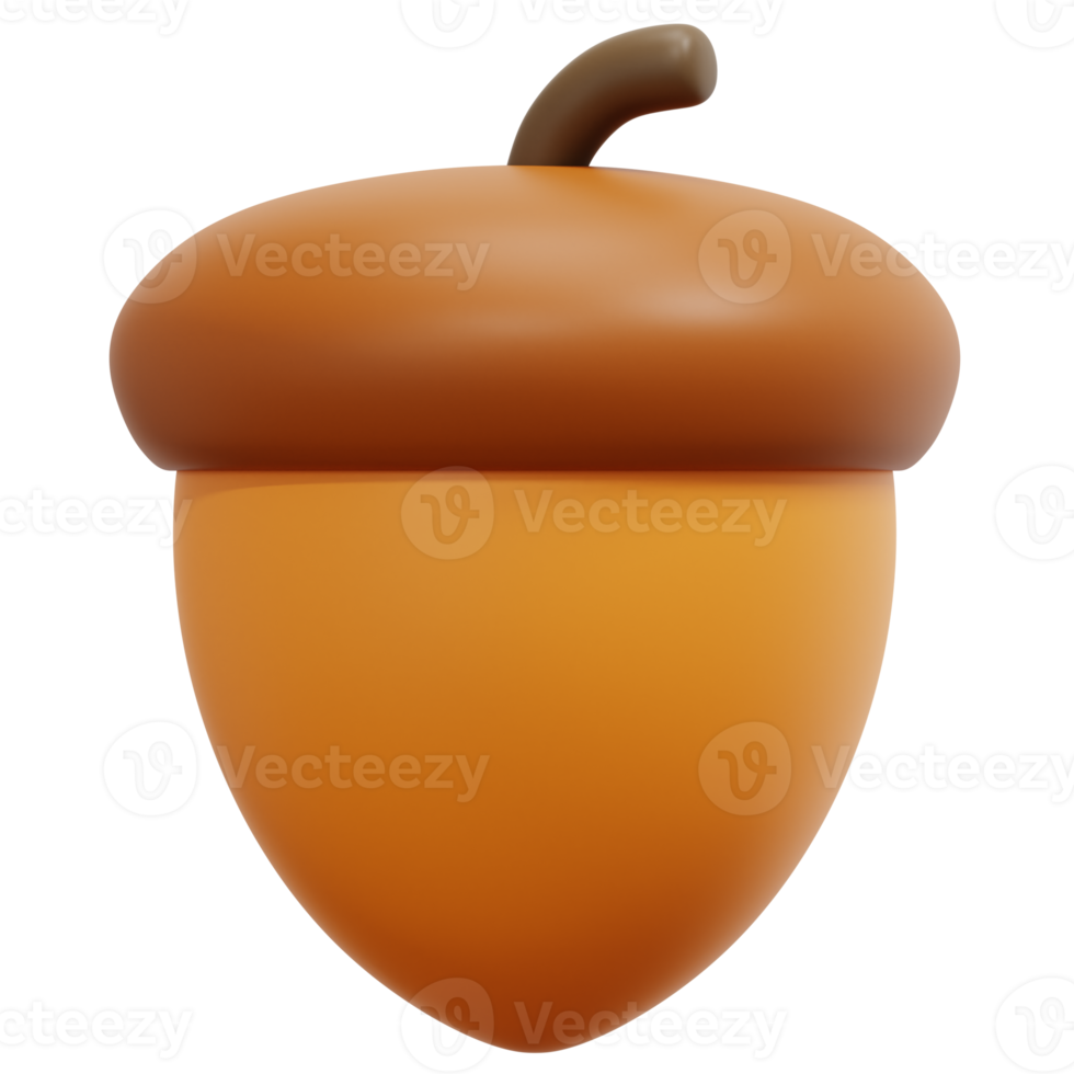 acorn 3d render icon illustration png