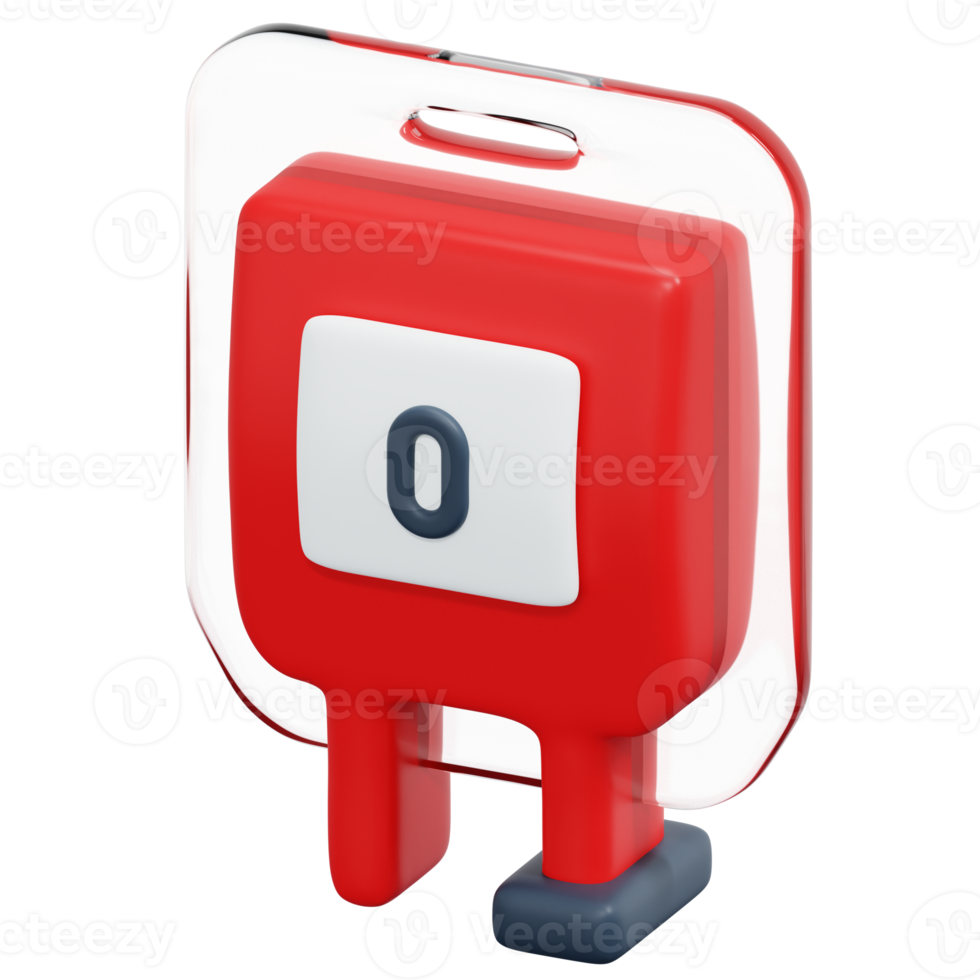 blood type o 3d render icon illustration png