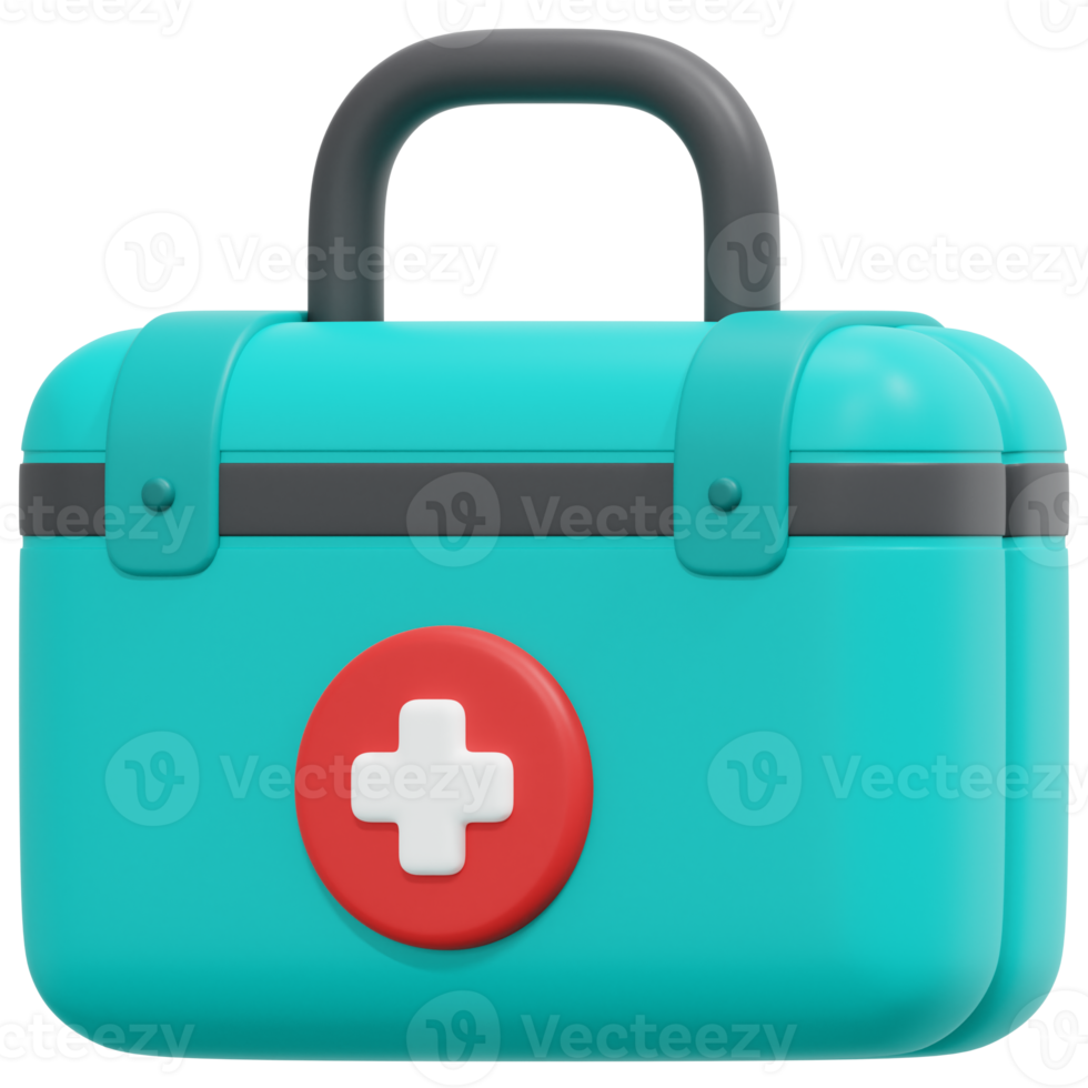 first aid kit 3d render icon illustration png