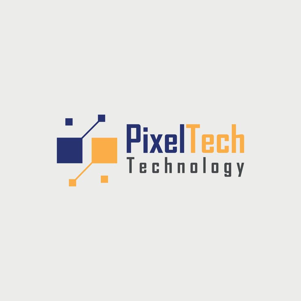 diseño de logotipo para empresa con tecnología de píxeles vector