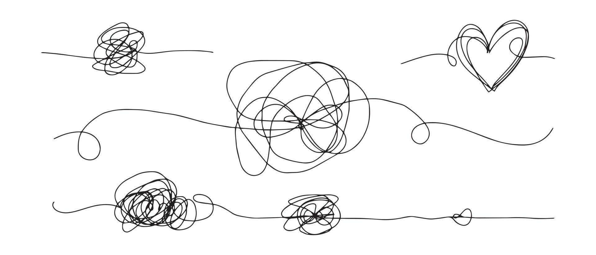 hand drawn of tangle scrawl sketch. Abstract scribble, Vector illustration.