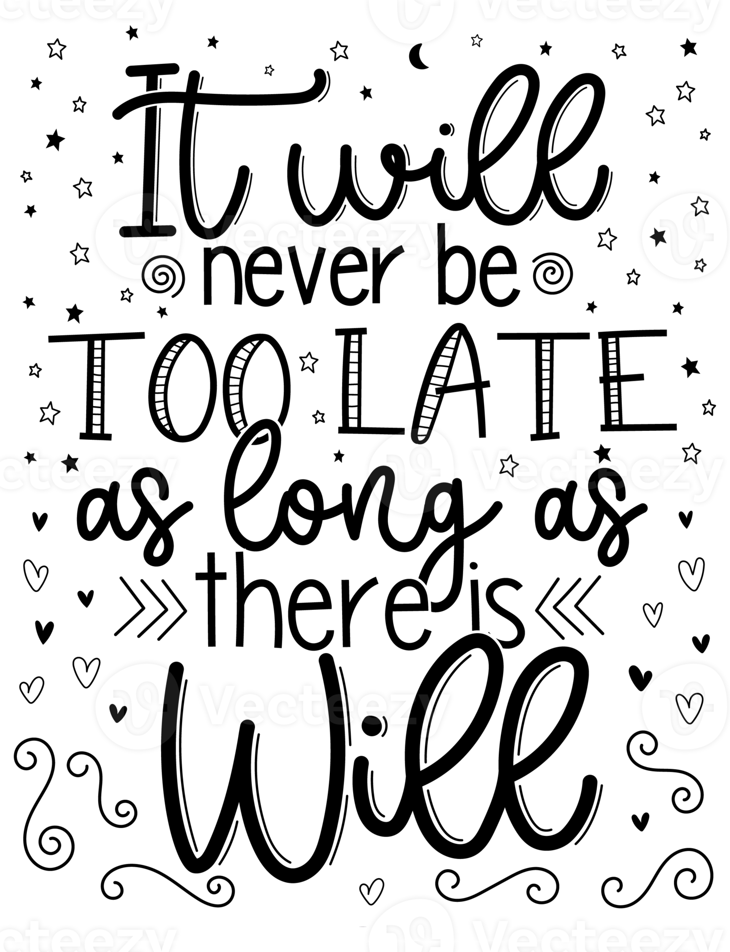 Motivational lettering poster. Transparent background. 11653172 PNG