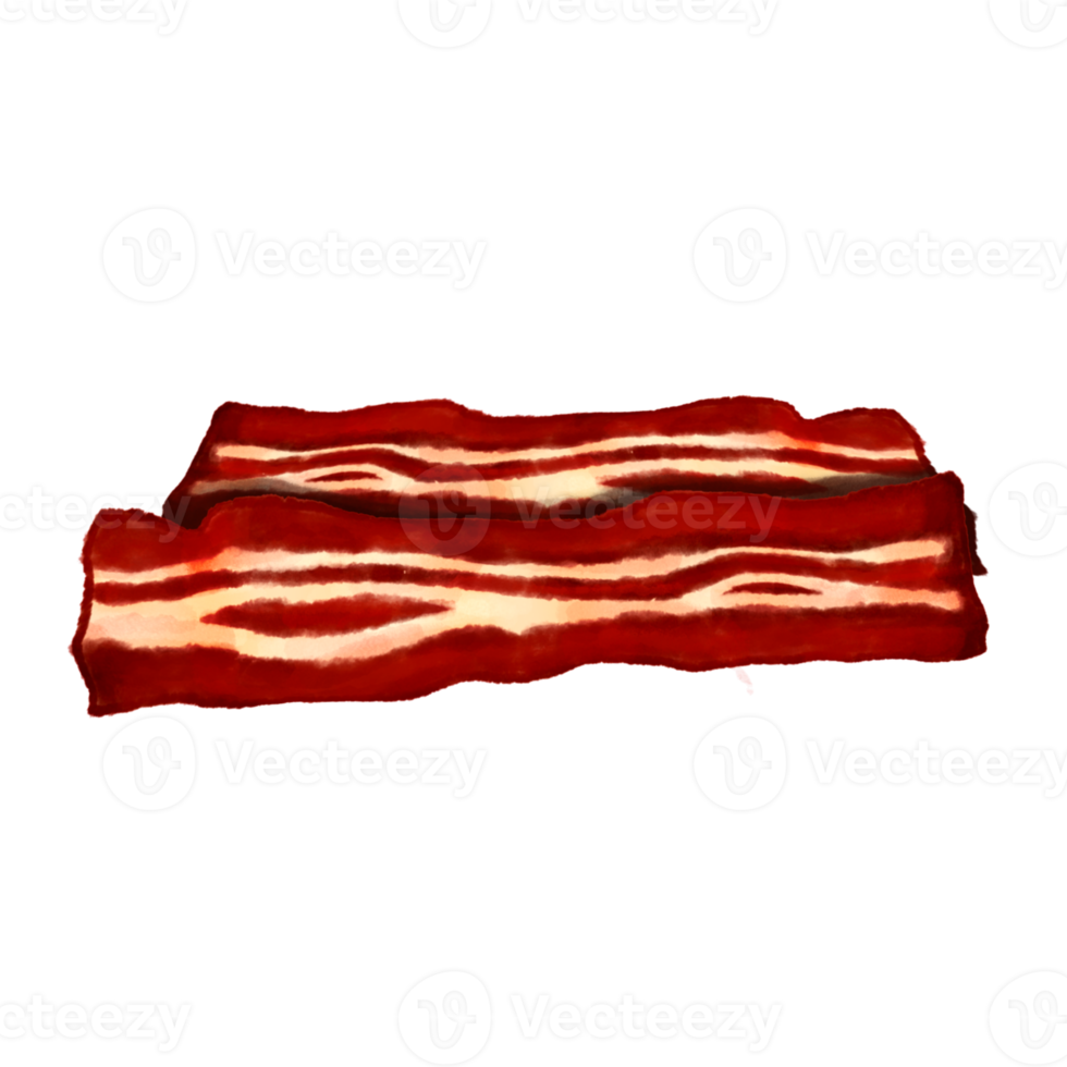 clipart de aquarela de bacon defumado png