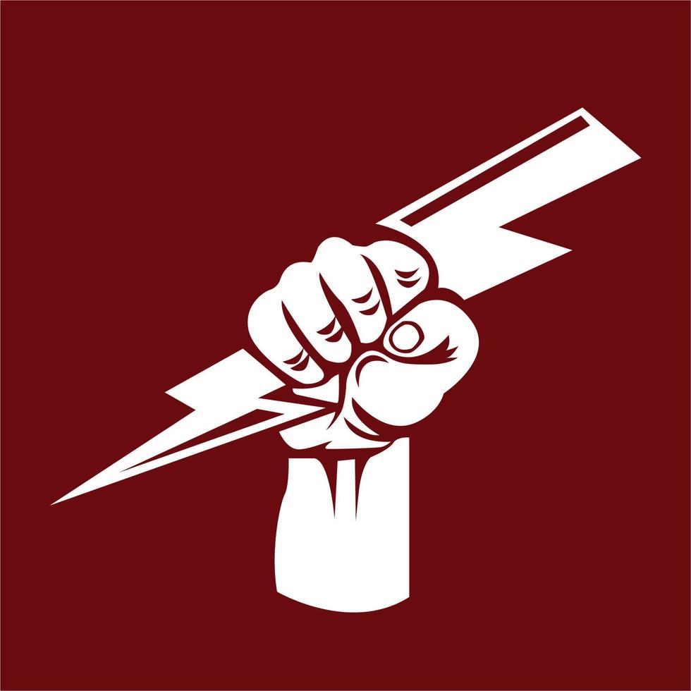 Hand holding lightning icon can be a logo vector