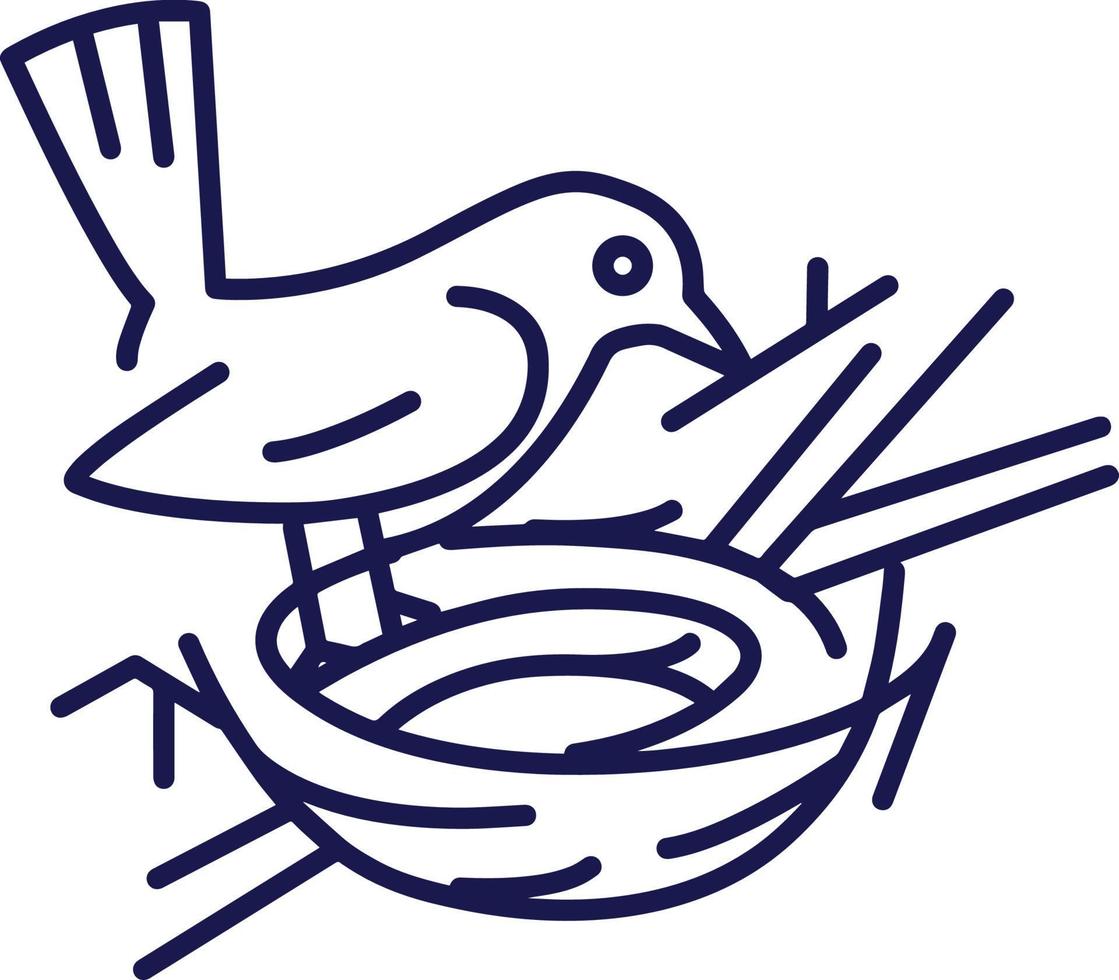 Illustration of bird and nest icon suitable for a simple logo vector