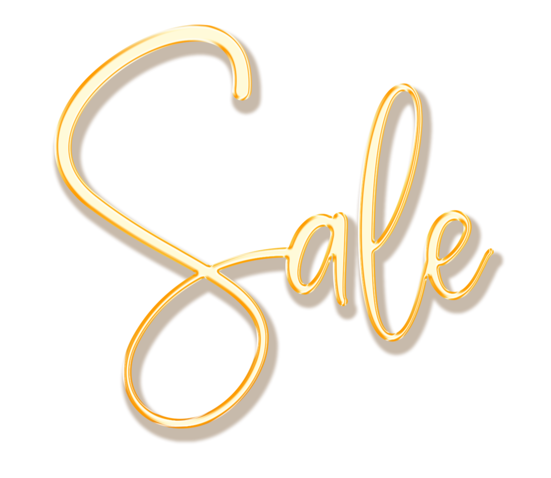 Golden Text Sale cut out png