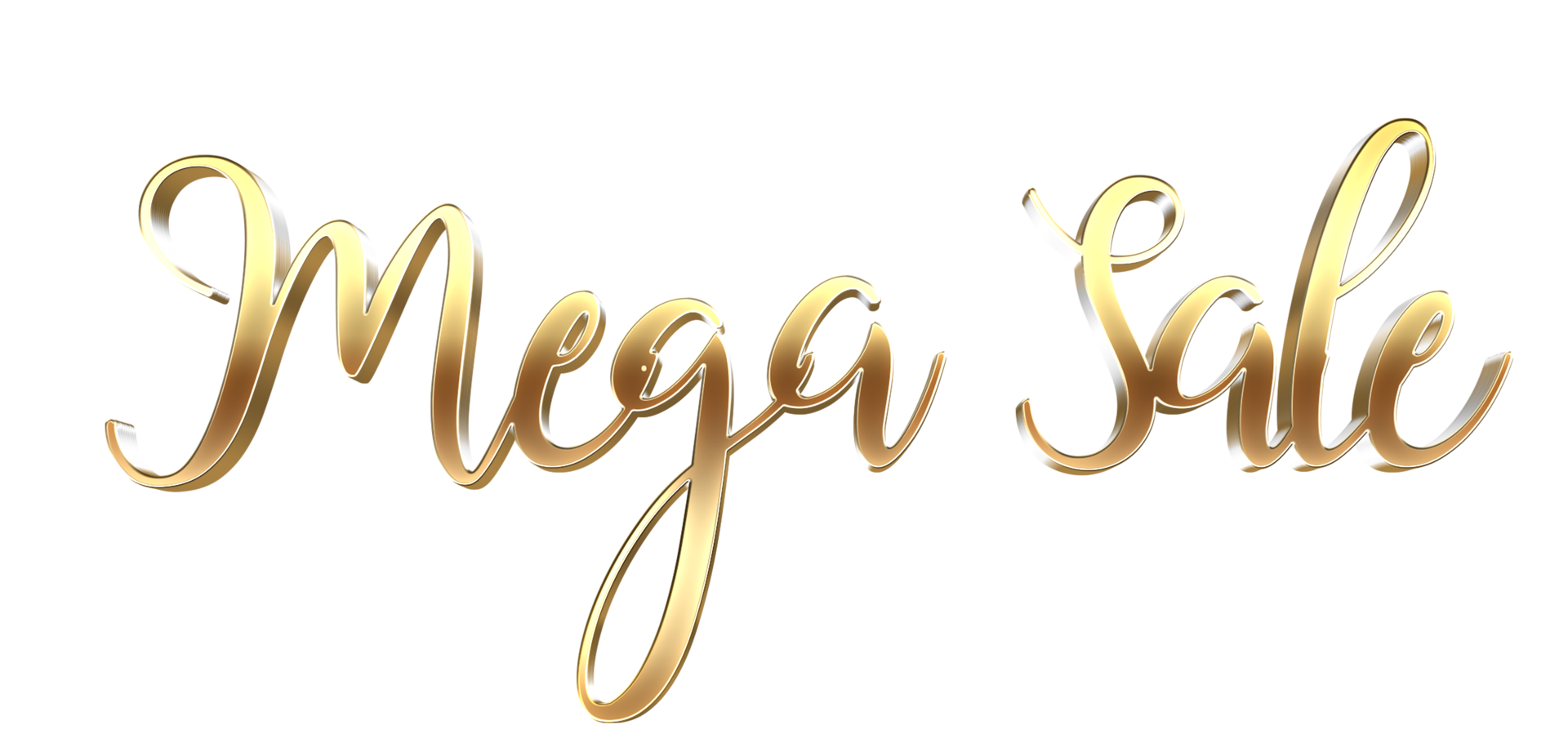 Golden Text Mega Sale cut out png