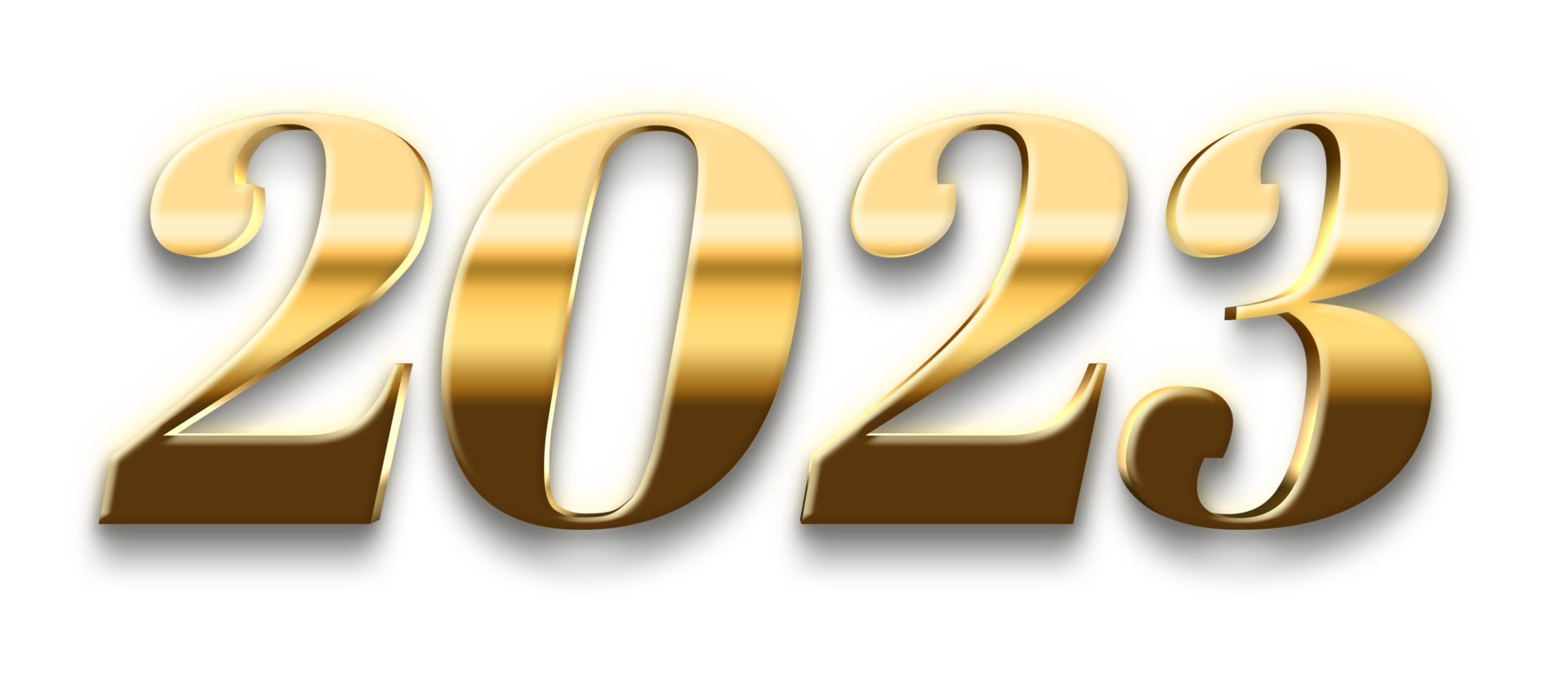 números de luxo dourado 2023 png