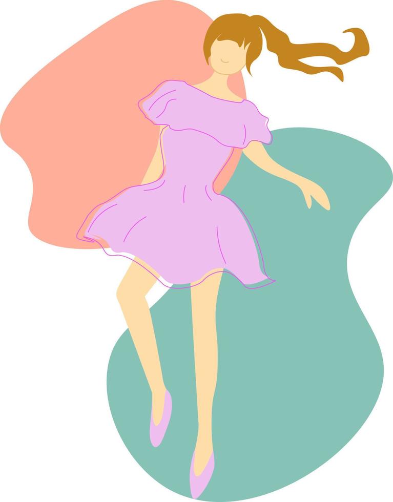 A young ballet dancers standing in pose flat design on white background. Vector illustration of ballerinas in special dancing dresses