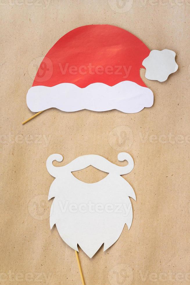 Photo booth colorful props for christmas party - mustache, santa claus, hat