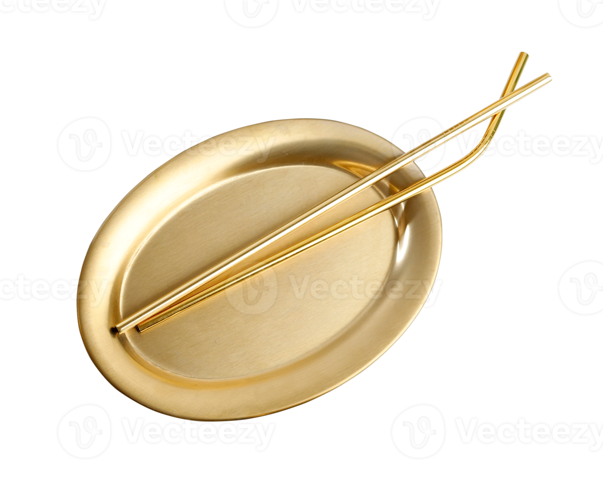 gold plate and straw png