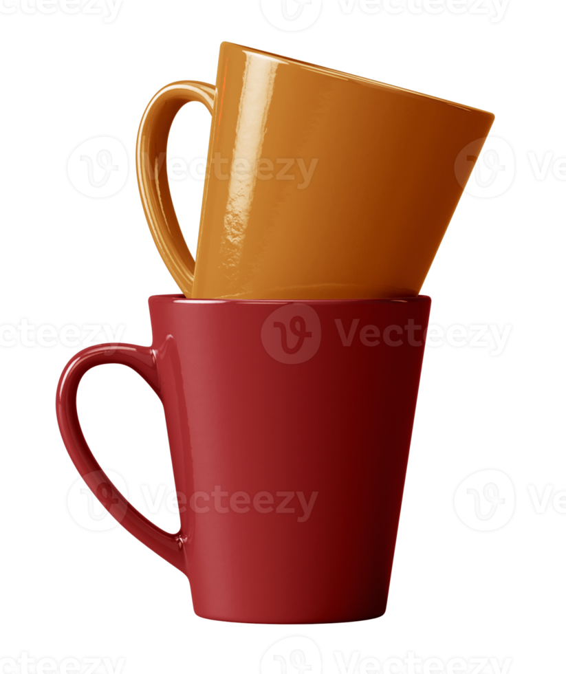 gold and red ceramic mug png