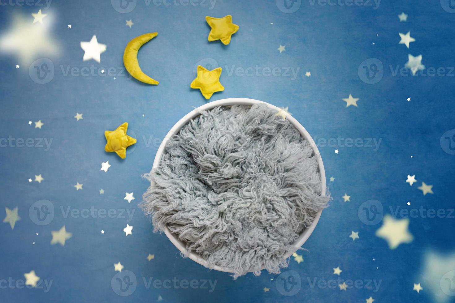 Newborn photography digital background with stars. photo