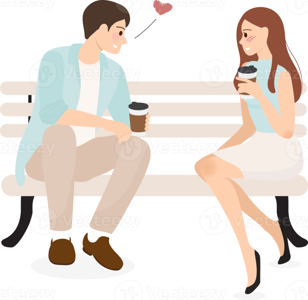 young couple confession while having coffee wedding or valentines day concept png