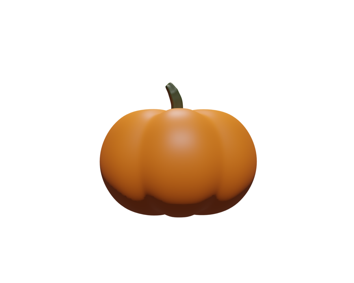 Cartoon pumpkin head 3d renders orange color png