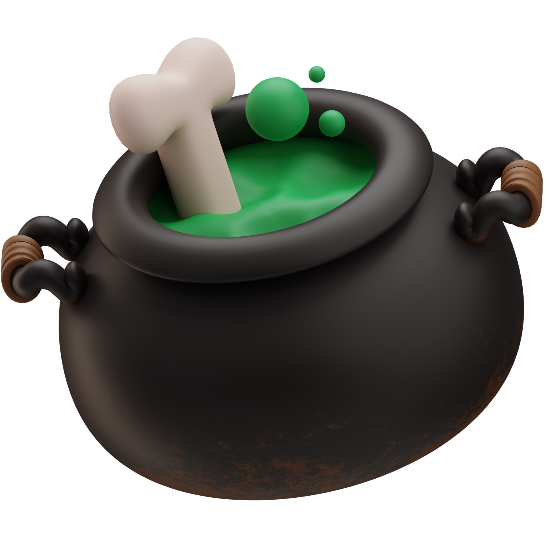 Witch potion pot Halloween Icon, 3d Illustration 11654777 PNG