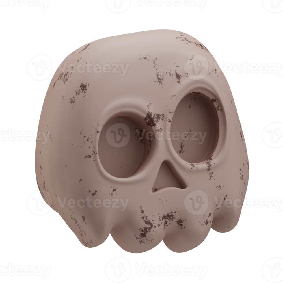 schedel hoofd halloween icoon, 3d illustratie png