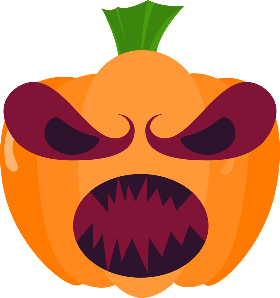 citrouille de dessin animé fantôme orange. fond transparent à usage décoratif. fantôme au festival d'halloween. sourire effrayant png