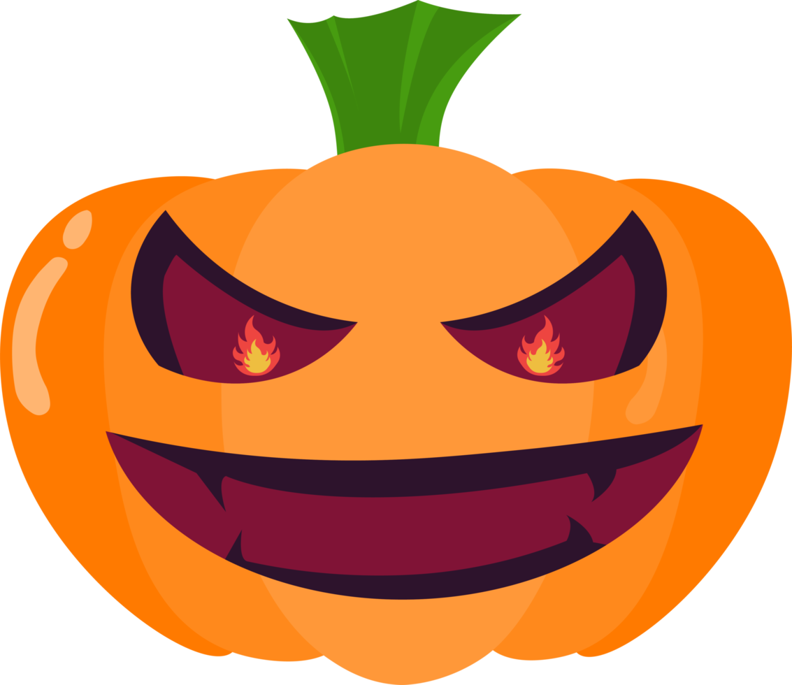 Orange Ghost Cartoon Pumpkin. Transparent background for decorative use. Ghosting at Halloween Festival. scary smile png