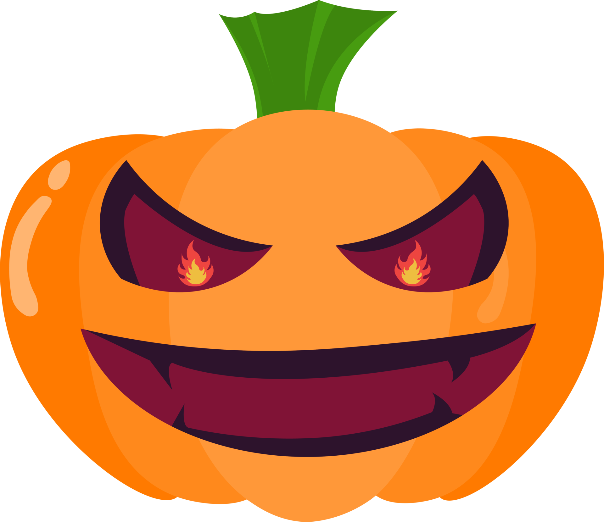 Orange Ghost Cartoon Pumpkin. Transparent background for decorative use
