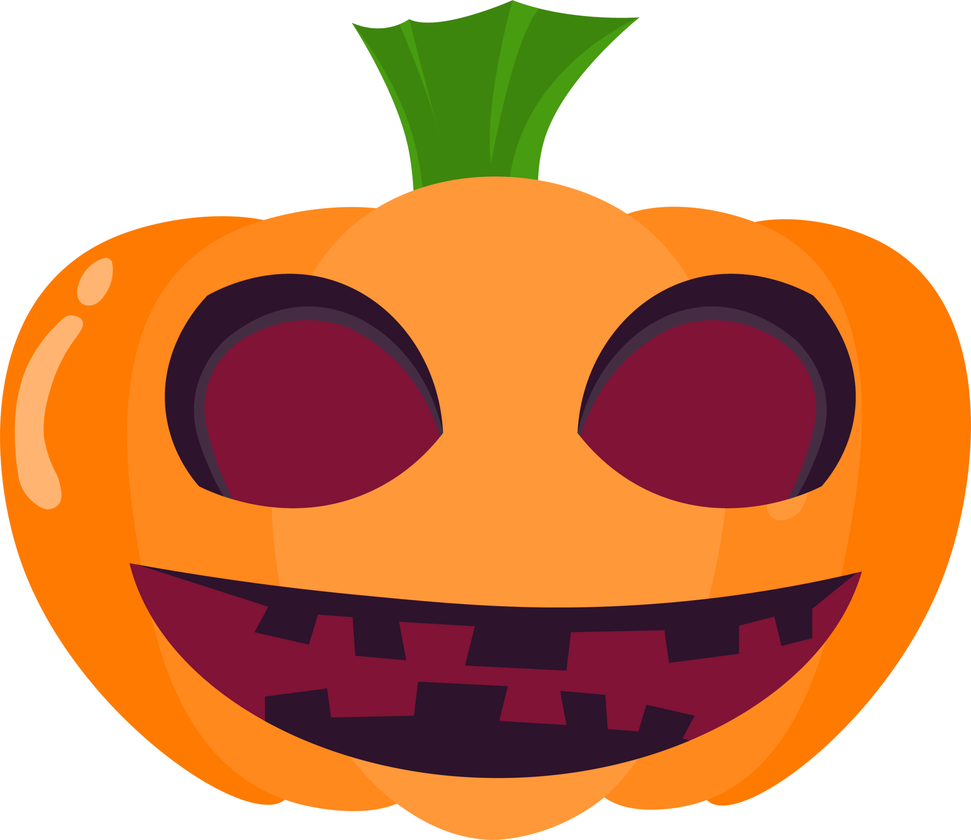 Cara assustadora de halloween tamanho grande de sorriso emoji