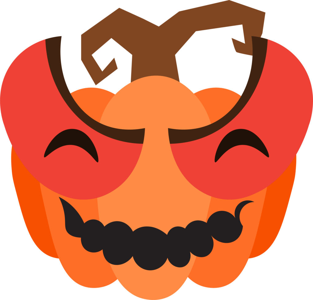 Orange Ghost Cartoon Pumpkin. Transparent background for decorative use. Ghosting at Halloween Festival. scary smile png