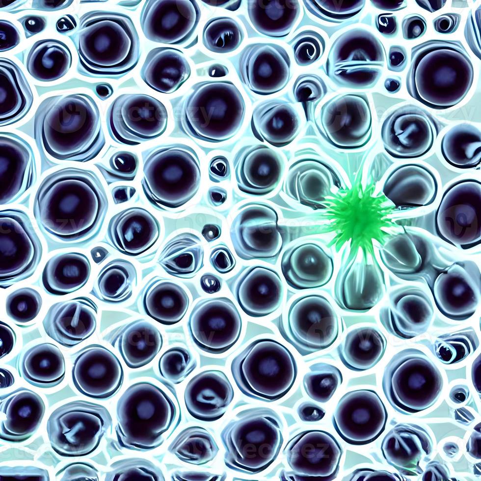 bacterias virus o gérmenes células de microorganismos. ilustración médica. ilustración 3d una representación 3d de alta resolución foto