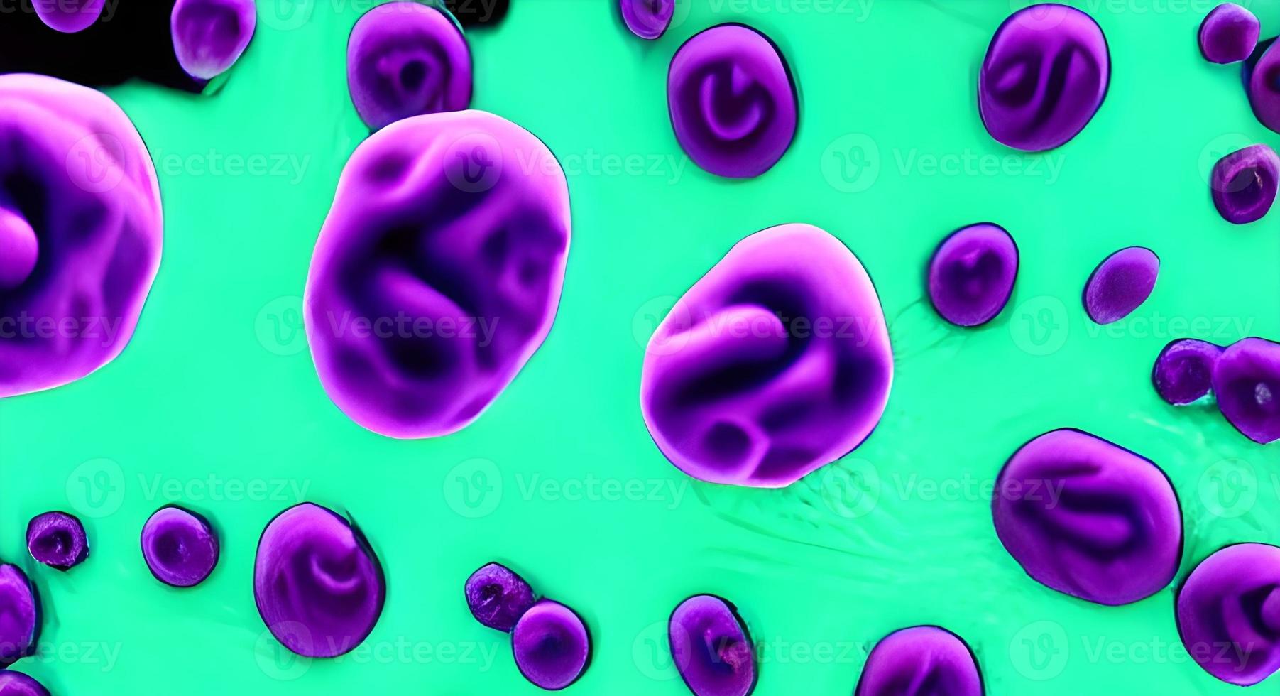 viruses and bacteria of various shapes against a white background. Concept of science and medicine. rendering photo
