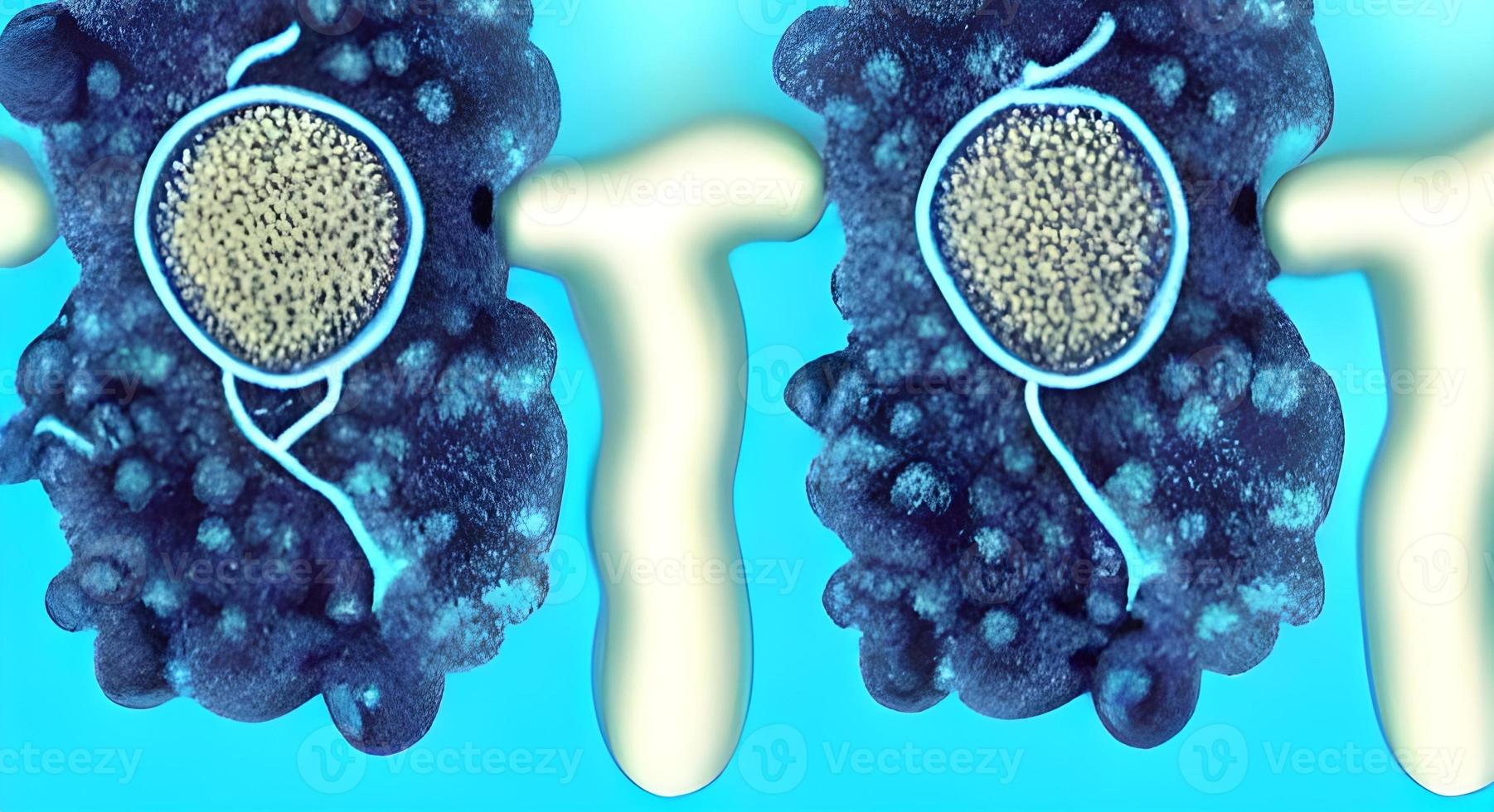 viruses and bacteria background. Concept of science and medicine. rendering photo