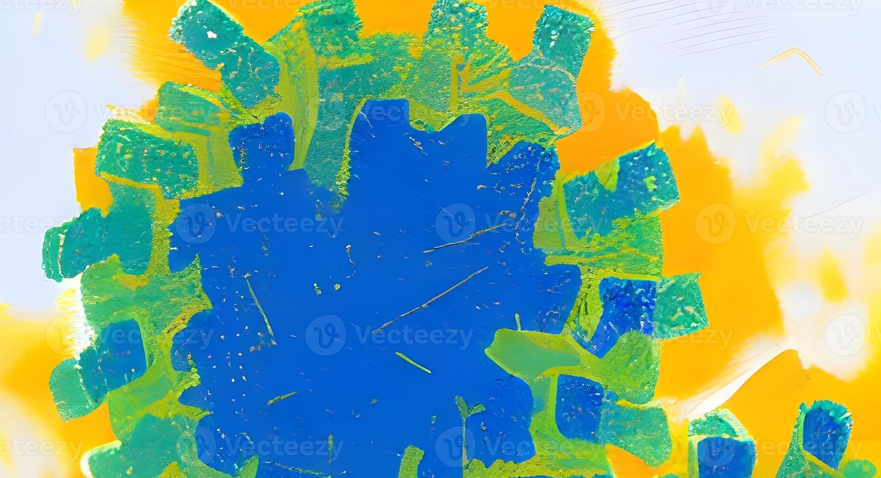 Realistic microscopic viruses of various shape on blue blurred background seamless pattern illustration photo