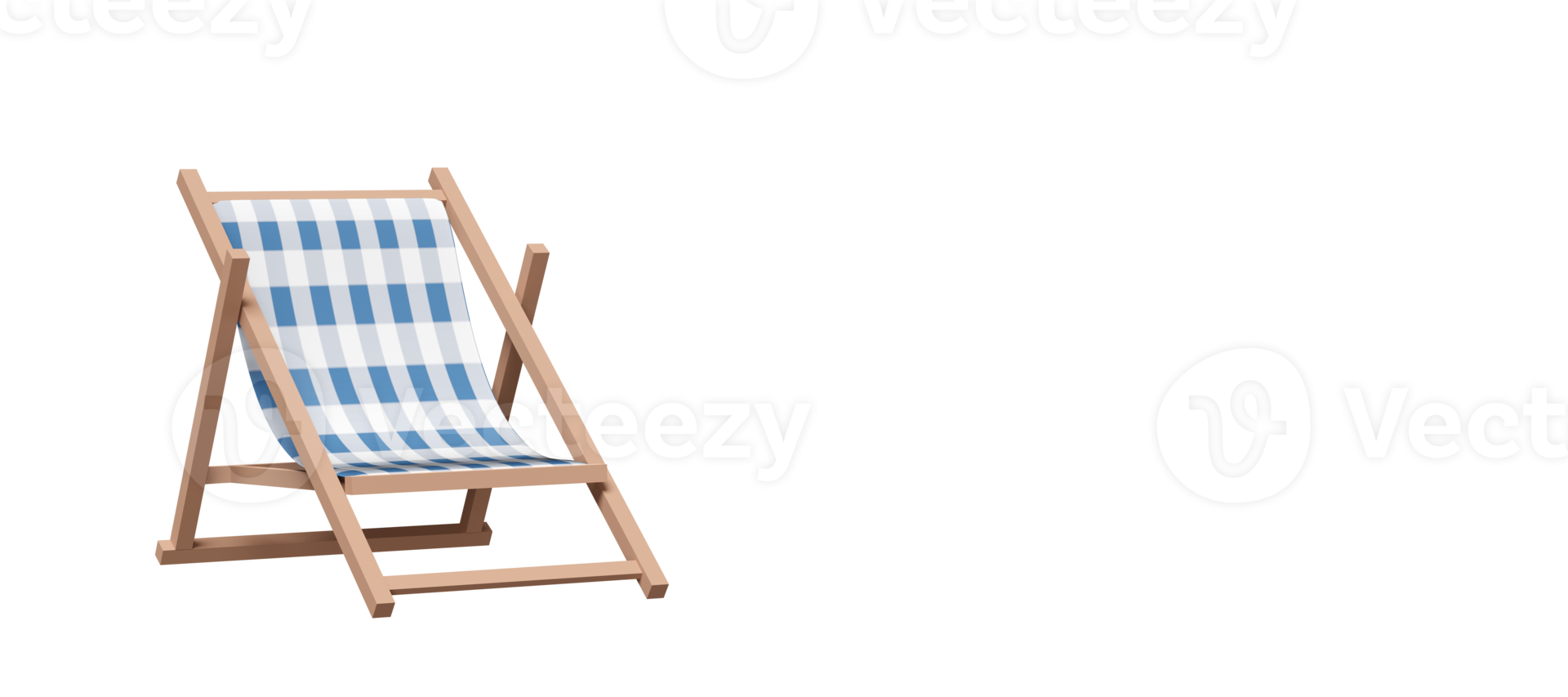 3d beach chair with copy space isolated. 3d render illustration png