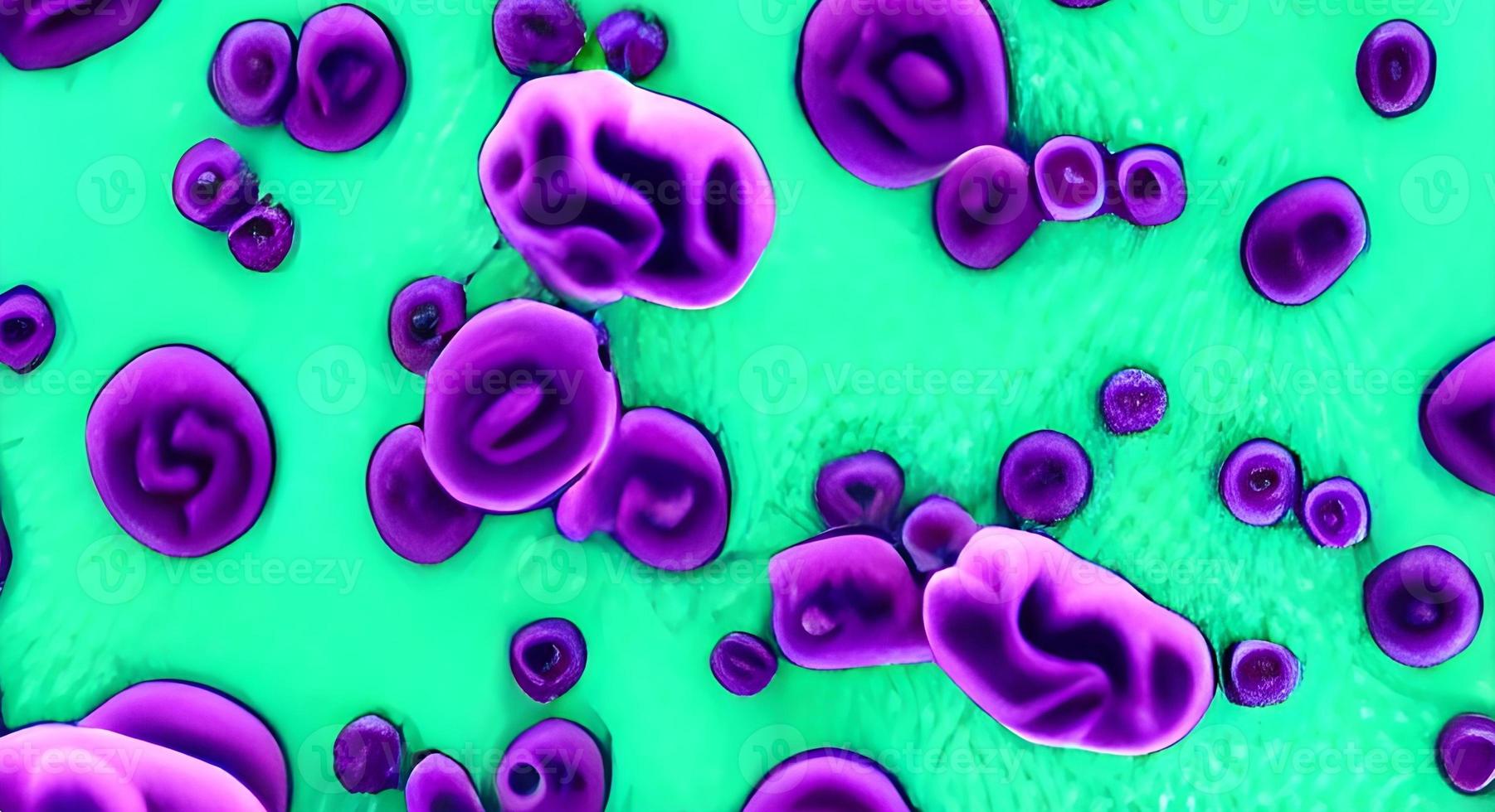 viruses and bacteria of various shapes against a white background. Concept of science and medicine. rendering photo