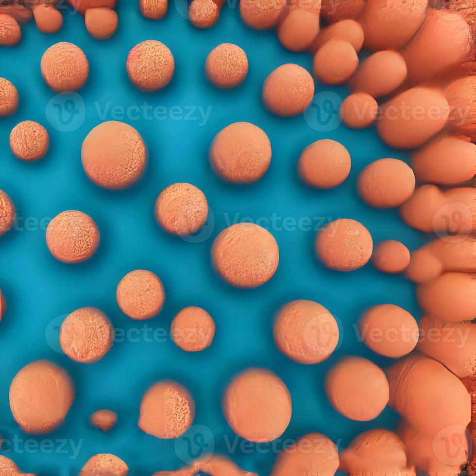 viruses and bacteria of various shapes against a blue background