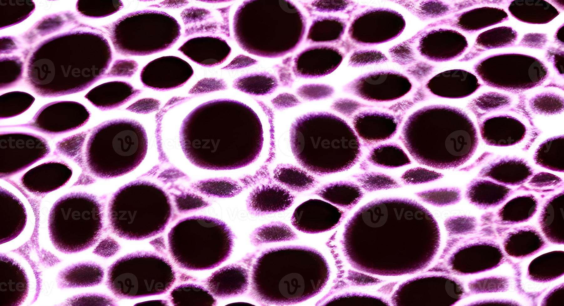 Realistic microscopic viruses of various shape on blue blurred background seamless pattern illustration photo