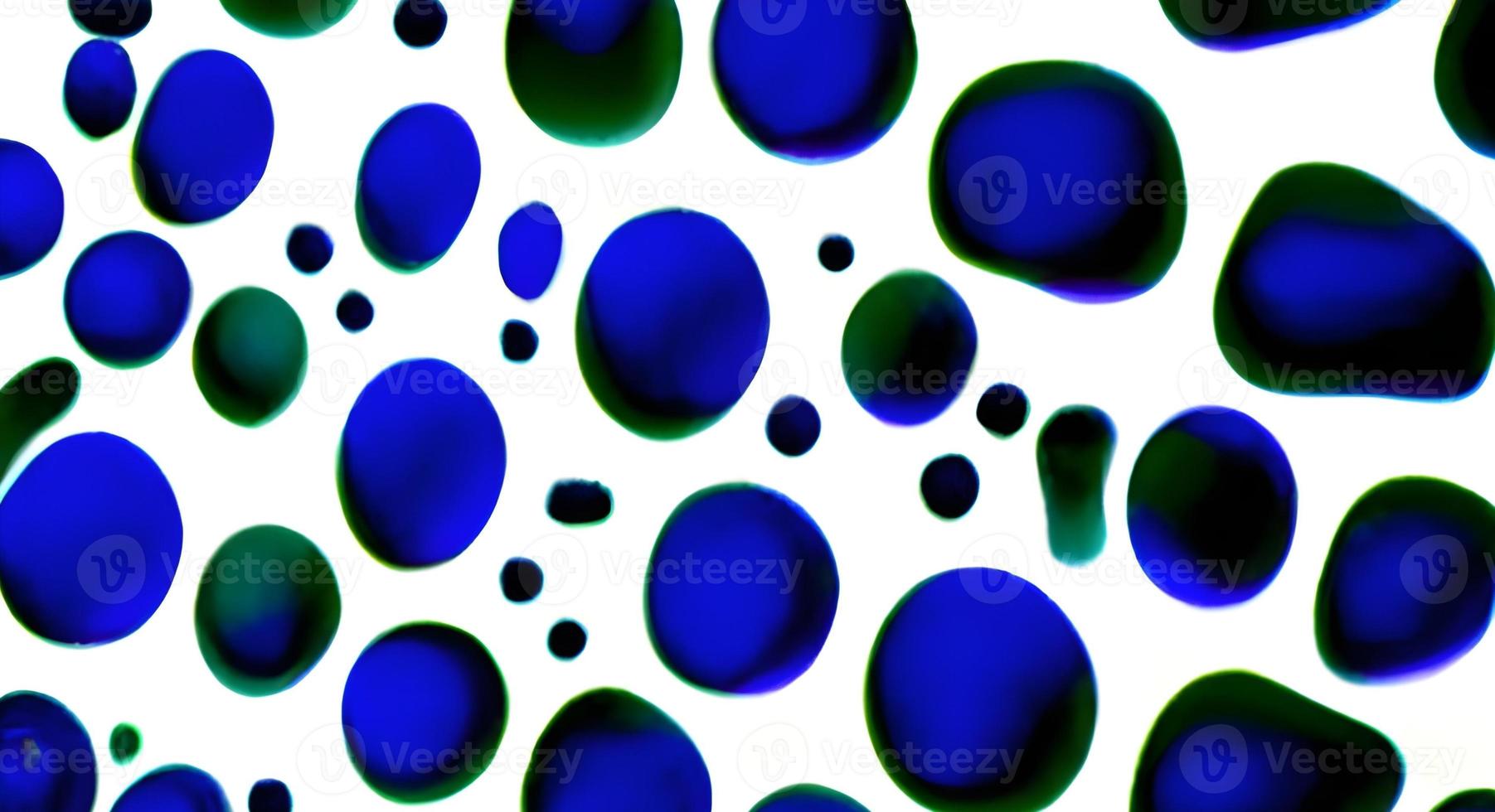 Realistic microscopic viruses of various shape on blue blurred background seamless pattern illustration photo