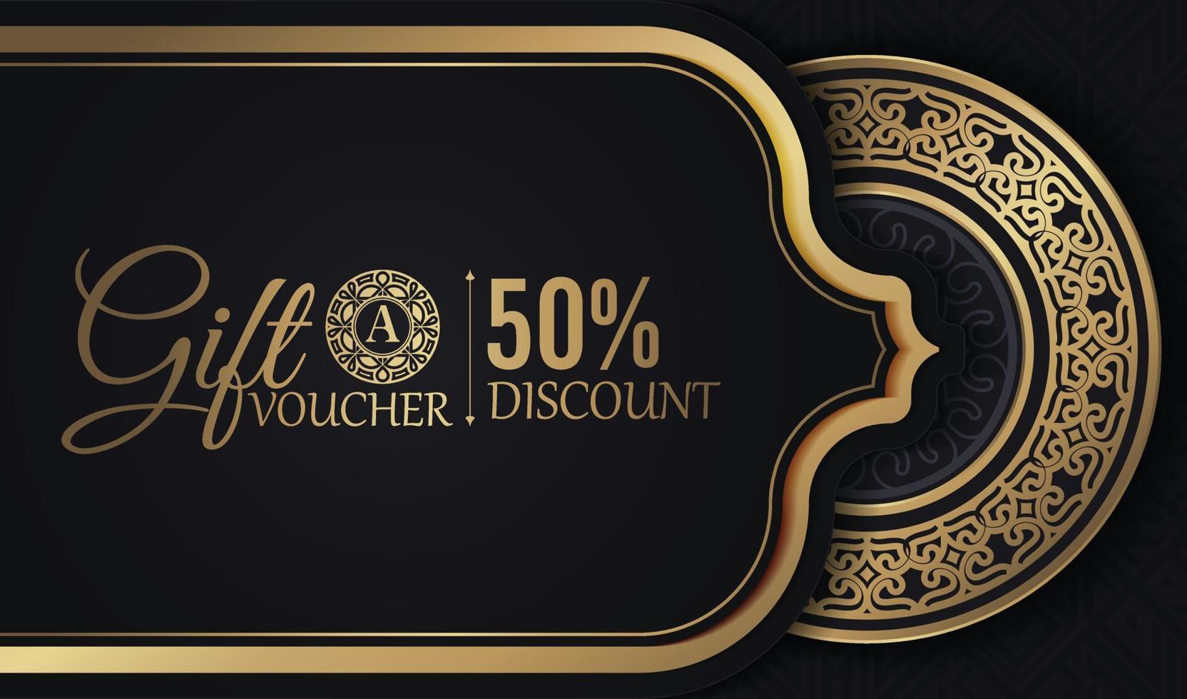 Luxury gold gift voucher template vector