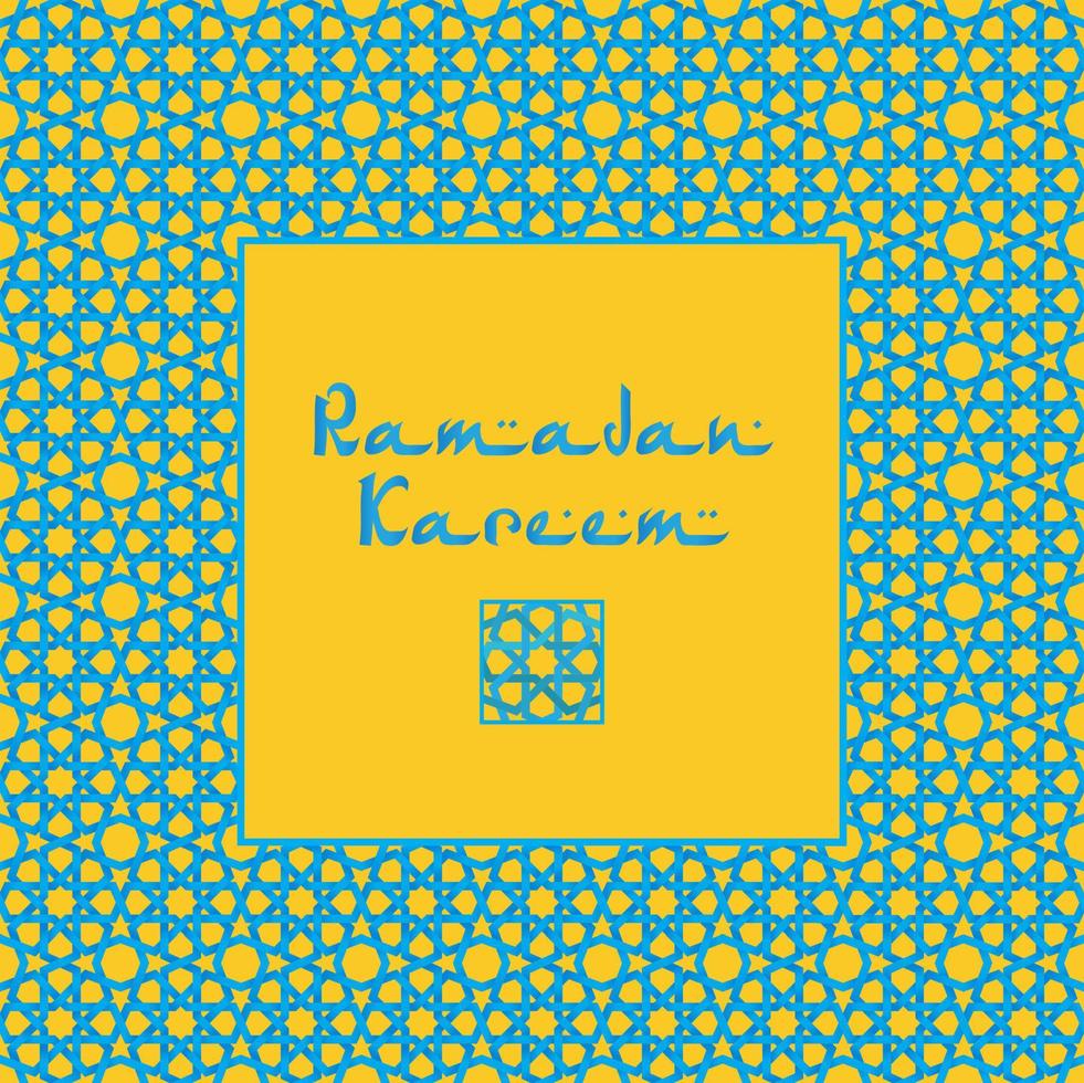 diseño de tarjetas de felicitación con texto ramadan kareem para el festival musulmán vector